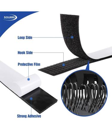 1 Inch x 26 Feet Hook and Loop Tape Sticky Back Fastener Roll  Nylon Self Adhesive Heavy Duty Strips Fastener for Home Office School Car and Crafting Organization 26ft x 1in Black 1 - Buy Online on GoSupps.com