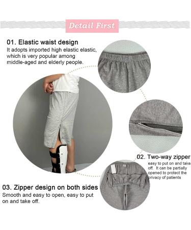 Buy Daily Wear Zipper Tearaway Pants for Post-Surgery & Bedridden Patients - Large Grey Ideal for Elderly Home Care - Buy Online on GoSupps.com