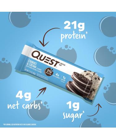 Quest Nutrition Favorites Bundle Chocolate Chip Cookie Dough & Cookies and Cream Protein Bars - Buy Online on GoSupps.com