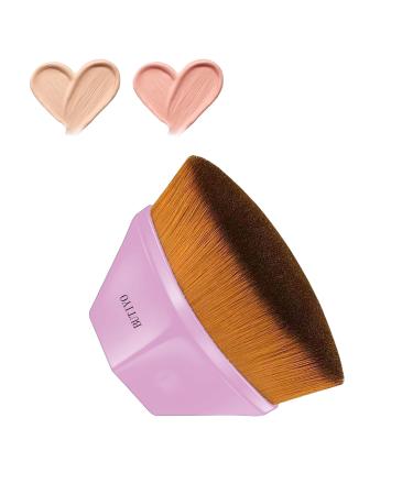 BUTIYO Foundation Makeup Brush Kabuki Flawless Foundation Brush For Liquid pink Make Up Brush Set Cosmetic Soft Synthetic Makeup for Women (1 PC pink) FB-004