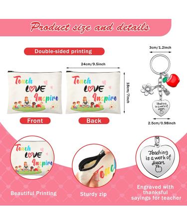 Teacher Appreciation Gift Set - 12 Pcs Makeup Bags & Keychains for Graduation (Delicate Style) - Buy Online on GoSupps.com