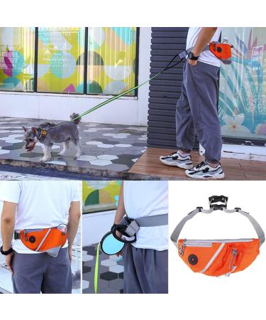 Hands Free Dog Leash with Waist Belt for Jogging Running Walking Waist Bag Pack Women Men Phone Keys Money Holder (Orange) - Buy Online on GoSupps.com