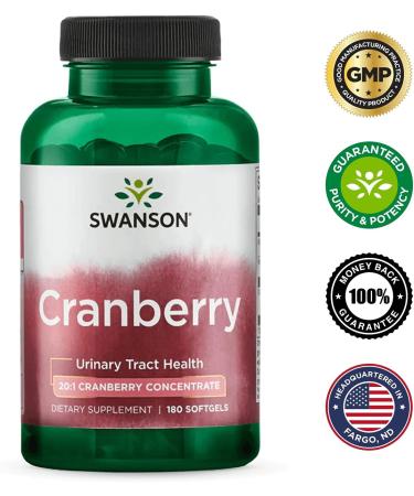 Swanson Cranberry Softgels - 180 Count for Urinary Health & Antioxidant Support - Buy Online on GoSupps.com