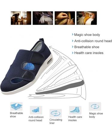 Men's Diabetic Slippers - Waterproof Soft Outsole, Comfy & Warm - Arthritis & Edema Relief - Navy Blue 7 - Buy Online on GoSupps.com