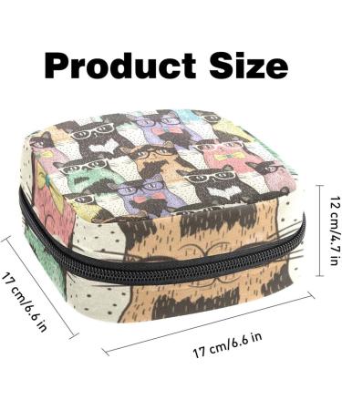 Stylish Menstruation Pad Bag with Zipper | Cute Cats Design for Women & Girls | Tampon & Napkin Storage Solution - Buy Online on GoSupps.com