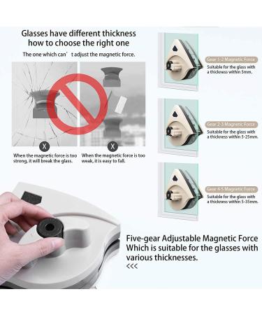 Double-Sided Magnetic Glass Wiper Cleaner Five-Gear Adjustable Magnetic Force for Glazed Windows Thickness 7.5-20mm Magnetic Window Cleaner Wiper Glass Washing Cleaning Tool Brush - Buy Online on GoSupps.com