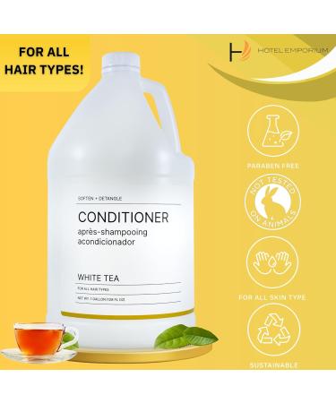 Hotel Emporium 1 Gallon Bulk Conditioner Refill - All Hair Types Cruelty-Free White Tea Scent | Perfect for Hotels Motels & Gyms - Buy Online on GoSupps.com