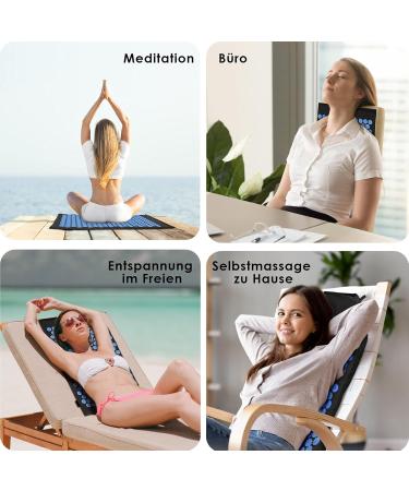 Acupressure Set: Mat & Pillows for Relaxation Pain Relief & Energy Boost Black & Blue - Buy Online on GoSupps.com