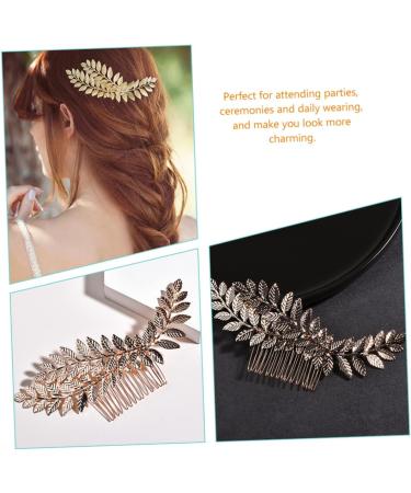 Ipetboom Comb Face Brush Cleansing Leaf Decor Bride Hair Accessories Wedding Bridal Headpieces Wedding D cor Wedding Decorations for Ceremony Gold Decor Women's Leaves Zinc Alloy Decorate - Buy Online on GoSupps.com