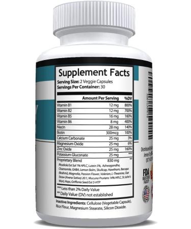 Anti-Anxiety Formula 900mg - GABA  L-Theanine & 5-HTP | 60 Capsules - Buy Online on GoSupps.com