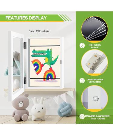 Internovo White Children Art Picture Frame - A4 Front Opening Design with Elastic Bands - 32x24x2.7cm for Kids Drawings - Buy Online on GoSupps.com