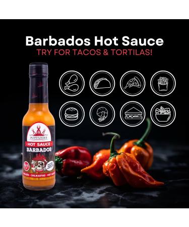 Poppamies Hot Sauce - Authentic Barbados Caribbean Flavor | Gluten-Free & Lactose-Free | Spicy 6/10 | 150ml - Buy Online on GoSupps.com