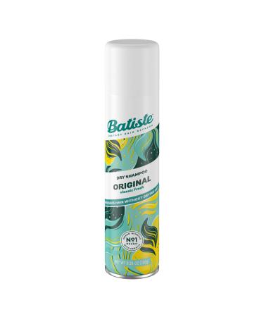 Batiste Dry Shampoo, Original Fragrance, Refresh Hair and Absorb Oil Between Washes, Waterless Shampoo for Added Hair Texture and Body, 6.35 OZ Dry Shampoo Bottle White