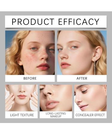 VKaoess Foundation stick with color change and brush 2in1 adaptive foundation and concealer stick Full to medium coverage for all skin types Longlasting makeup with brush head 2 pieces - Buy Online on GoSupps.com