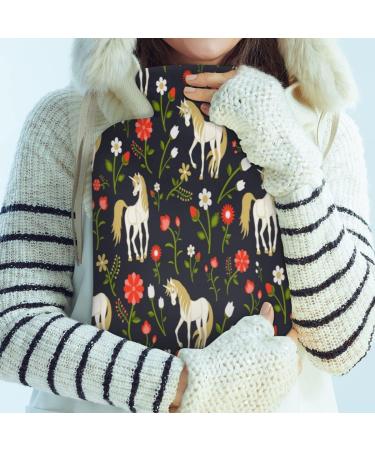 Cozy 2L Heat Bottle with Fluffy Flower Cover | Perfect Hot Water Bottle for Horses & Unicorns | Pain Relief for Back Neck & Shoulders - Buy Online on GoSupps.com
