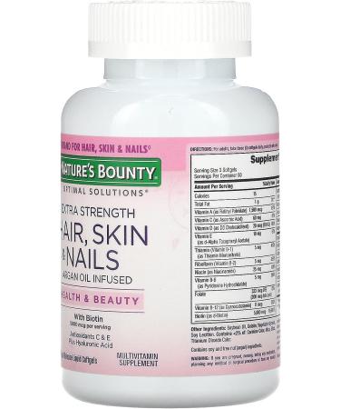 Nature's Bounty Hair Skin and Nails 5000 mcg Biotin - 250 Coated Tablets (4 Bottles, 1000 Softgels) - Buy Online on GoSupps.com