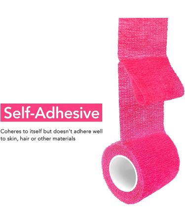 Cohesive Bandage 2" x 5 Yards 6 Rolls Self Adherent Wrap Medical Tape Adhesive Flexible Breathable First Aid Gauze Ideal for Stretch Athletic Ankle Sprains & Swelling Sports (Neon Pink) - Buy Online on GoSupps.com