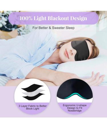 2 Pack 3D Eye Mask for Sleeping and Warm Eye Compress Set - Black Peacock Blue - Buy Online on GoSupps.com