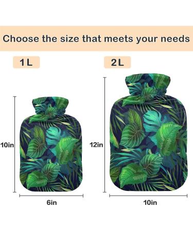 Naanle Tropical Leaf Hot Water Bottle - 2L Heat Bottle for Back Pain Relief Hand & Foot Warmer Neck Warmth & Cold Therapy - Buy Online on GoSupps.com