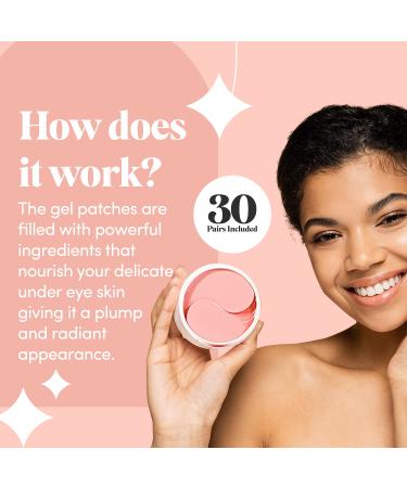 Rose Gold Collagen Under Eye Gel Mask - Bright Eyes Anti Aging Treatment for Dark Circles, Puffy Eyes, Bags & Fine Lines - 30 Pairs - Buy Online on GoSupps.com