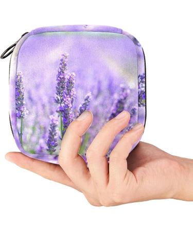 Find Your Perfect Lavender Flower Sanitary Napkin Storage Bag | Portable Zippered Case for Teen Girls & Women Stylish & Convenient - Buy Online on GoSupps.com
