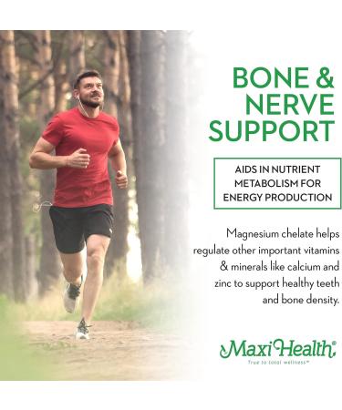 Maxi Health Magnesium Capsules - Energy, Muscle & Nerve Health - Bone Support Supplement - 90 Count - Buy Online on GoSupps.com