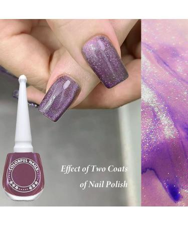 Purple Pearl Glitter Nail Pink Polish Shimmering Shell Spiral Silver Shimmer Quick Dry Nail Pearlescent Varnish Shining Long Lasting No UV Need DIY Nail Art Manicure Gift for Women & Girls - Buy Online on GoSupps.com