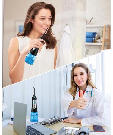 Professional Cordless Water Flosser with 3 Modes & 4 Jet Tips - IPX7 Waterproof Dental Oral Irrigator for Braces Gums - 300ml Tank - Home & Travel (Black) - Buy Online on GoSupps.com