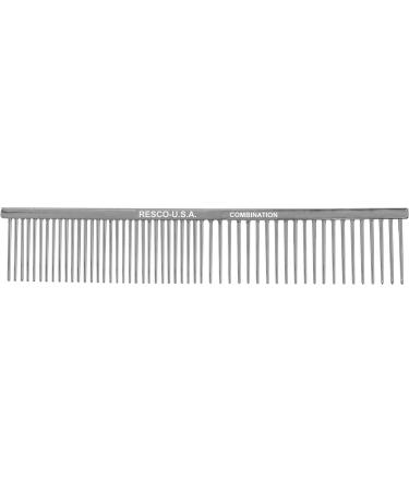 Resco US-Made Combination Comb for Dogs and Cats 1" Teeth/Medium-Coarse Spacing Nickel