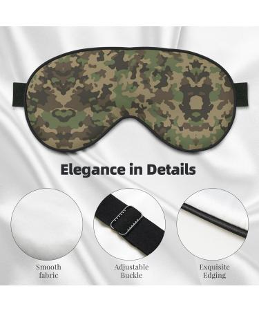 Green Camo Print Sleep Eye Mask - Silk Light Blocking Blindfold for Men & Women | Ultimate Comfort for Relaxation - Buy Online on GoSupps.com