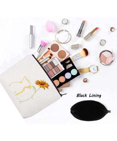 Levlo Funny Cat Lover Makeup Bag - You Are My Sunshine Cosmetic Bag for Women Girls & Teenagers - Large Zip Pouch for Cat Gifts - Buy Online on GoSupps.com