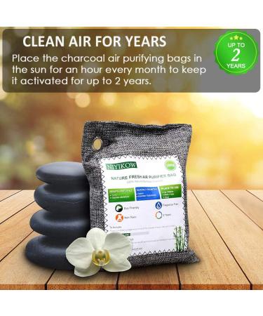 NIYIKOW Bamboo Charcoal Air Purifying Bags (4x200g) - Odor & Moisture Absorber for Home, Car, Closet, Pets - Natural Odor Eliminator - Buy Online on GoSupps.com
