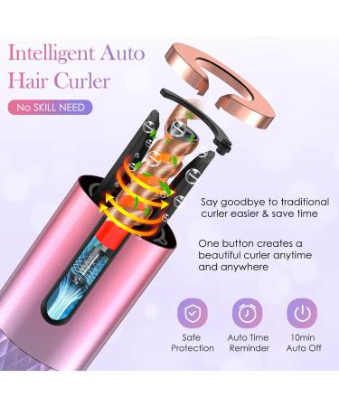 Automatic Rechargeable Rotating Curling Iron - 6 Temps & Timers Ceramic Wand Safe & Easy Curls - Buy Online on GoSupps.com