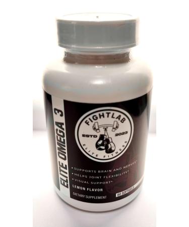 Elite Omega 3 by Fight Lab Fitness Lemon Flavoured Dietary Supplement 60 Softgels