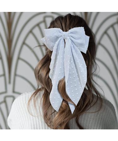 8 Inch Blue Hair Bow - Butterfly Knot Metal & Fabric - Large Women's Fashion Accessory - Buy Online on GoSupps.com