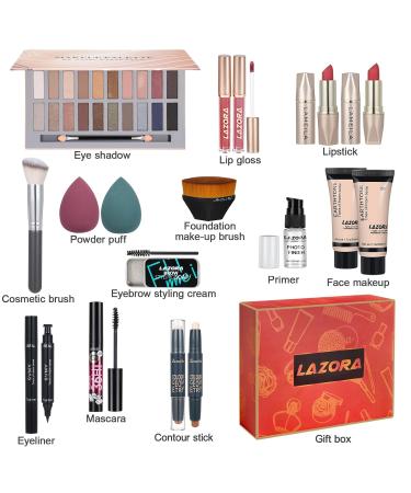 All-in-One Makeup Kit for Women - 20 Color Eyeshadow Palette Foundation Brushes & More - Perfect Gift for Girls & Teens - Buy Online on GoSupps.com