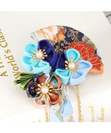 LALAFINA Girls Hair Accessories Flower Hair Clips 1pc Japanese Hair Clips Kimono Flower Hairpin Tassel Headdress Fans Shape Barrettes Hanfu Headwear for Women Blue Flower Hair Clip Flower Hair Clip - Buy Online on GoSupps.com