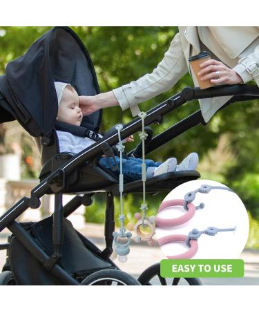 Baby Pacifier Chain Silicone Set - BPA-Free Cup Catcher for Strollers & Car Seats | 4 Pieces (Shell & Lakeside) - Buy Online on GoSupps.com