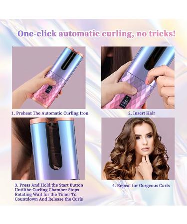 Rechargeable Cordless Automatic Hair Curling Iron | Fast Heating, 6 Temps & Timers, Auto Shut-Off for Styling - Buy Online on GoSupps.com
