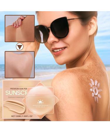 Cr me solaire teint e pour le visage - SPF 50 Glow - 50 ml - Protection solaire matifiante pour une utilisation quotidienne le sport le maquillage les vacances la natation la randonn e et les - Buy Online on GoSupps.com