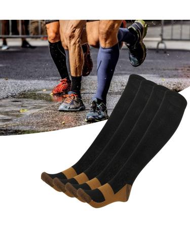 2 Pairs Copper Fiber Compression Socks for Men & Women - Ankle Protection for Running & Sports (L/XL) - Buy Online on GoSupps.com