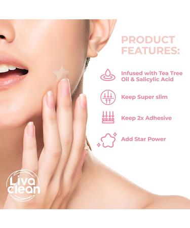 LivaClean Star Pimple Patch - 240 CT with Salicylic Acid & Tea Tree Oil - Pink & White Acne Patches for Face - Cute Star Pimple Patches for Fast Results - Buy Online on GoSupps.com