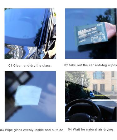 Shakven Car Windshield Anti-Fog Wipes 12 Sheets Eye Glass Clean Anti-fog Cloths - Rearview Looking-Glass Wet Wipes For Eye Glass Cleaning - Buy Online on GoSupps.com