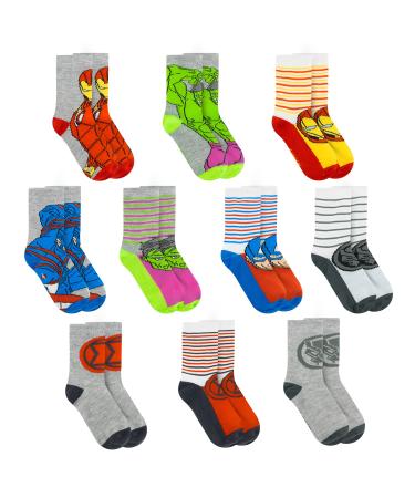 Marvel Legends Superhero Boys Socks, Toddler Socks & Kids Socks, Quality Made Little Boys Socks & Toddler Boys Avenger Socks 4-7 Years Stripe Assorted