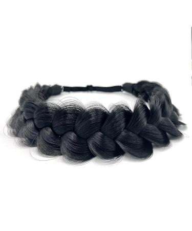 STHEJFB Braid Headband - Messy Wide Chunky Fluffy Hairpiece - Black 1B - Buy Online on GoSupps.com