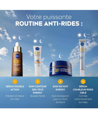 NIVEA Q10 Energy Night Cream Radiance Booster (1x50 ml) anti-wrinkle cream enriched with pure Q10 & Vitamin C anti-aging cream for a radiant complexion energizing face cream for dull and tired skin - Buy Online on GoSupps.com