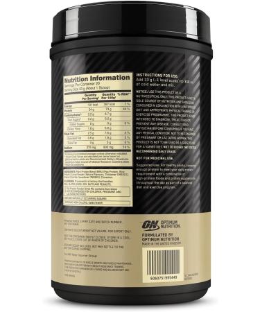 Opti Mum Nutrition Gold Standard 100% Plant Protein - Vegan Double Rich Chocolate 20 Servings Complete Amino Acids Gluten-Free Zero Added Sugars - 684g - Buy Online on GoSupps.com