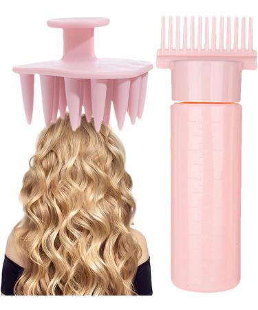 Comb Bottle Applicator | 180ml Hair Oiling Bottle Comb Applicator Scalp Bottle Applicator Hair Oil Bottle with Comb for Hair Hairdressing Coloring Pink Third Generation - Buy Online on GoSupps.com