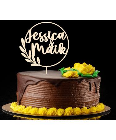 Alsino Personal Cake Topper - Sustainable Wood for Weddings Birthdays Baptisms & More | Customizable D cor - Buy Online on GoSupps.com