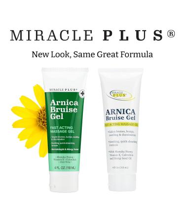 Miracle Plus Natural Arnica Bruise Body Gel - Extra Strength Vitamin K Cream for Bruising Swelling & Thin Skin - 4 Oz Arnica Ointment for Post-Surgery Skin Care - Buy Online on GoSupps.com